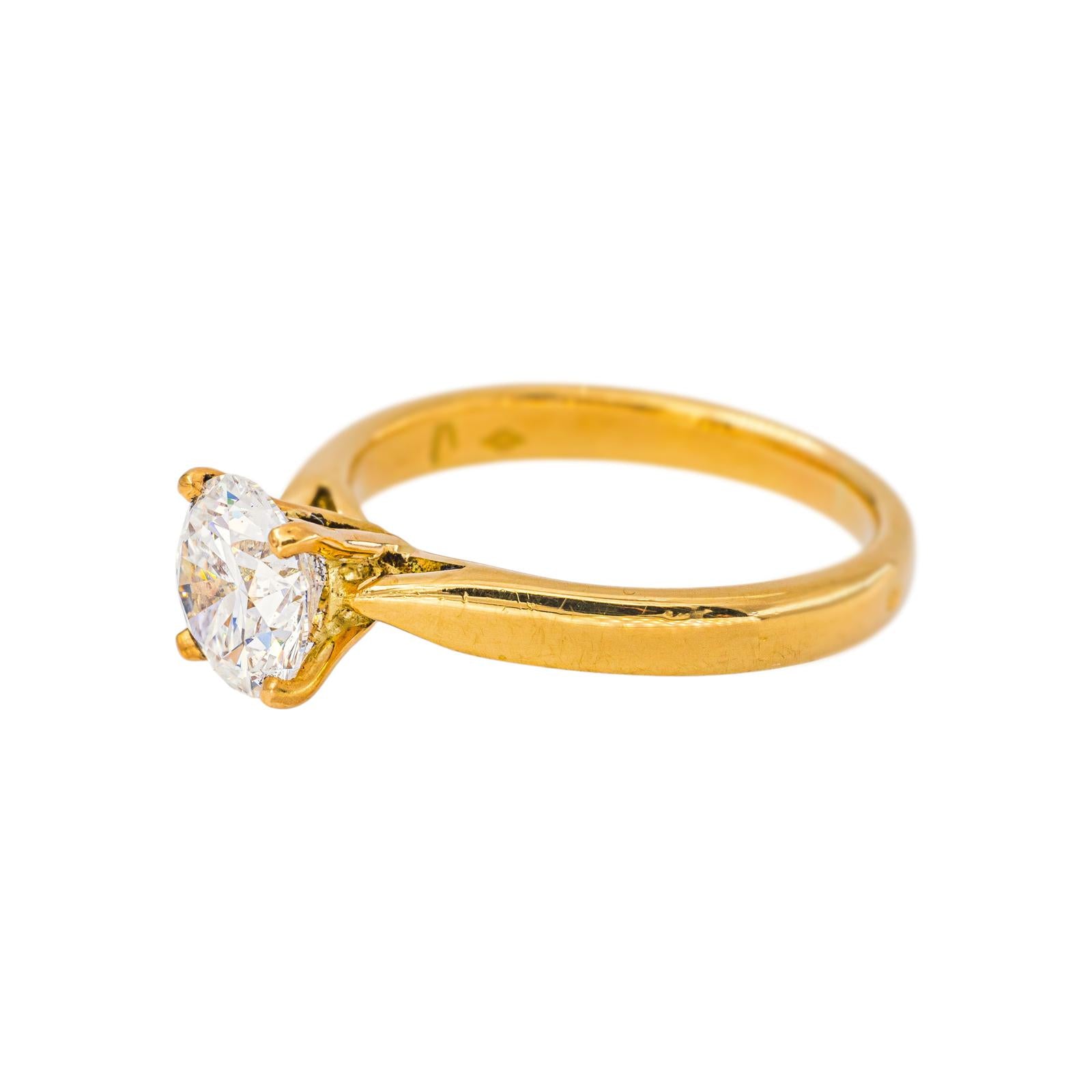 Yellow Gold Solitaire Diamond Ring