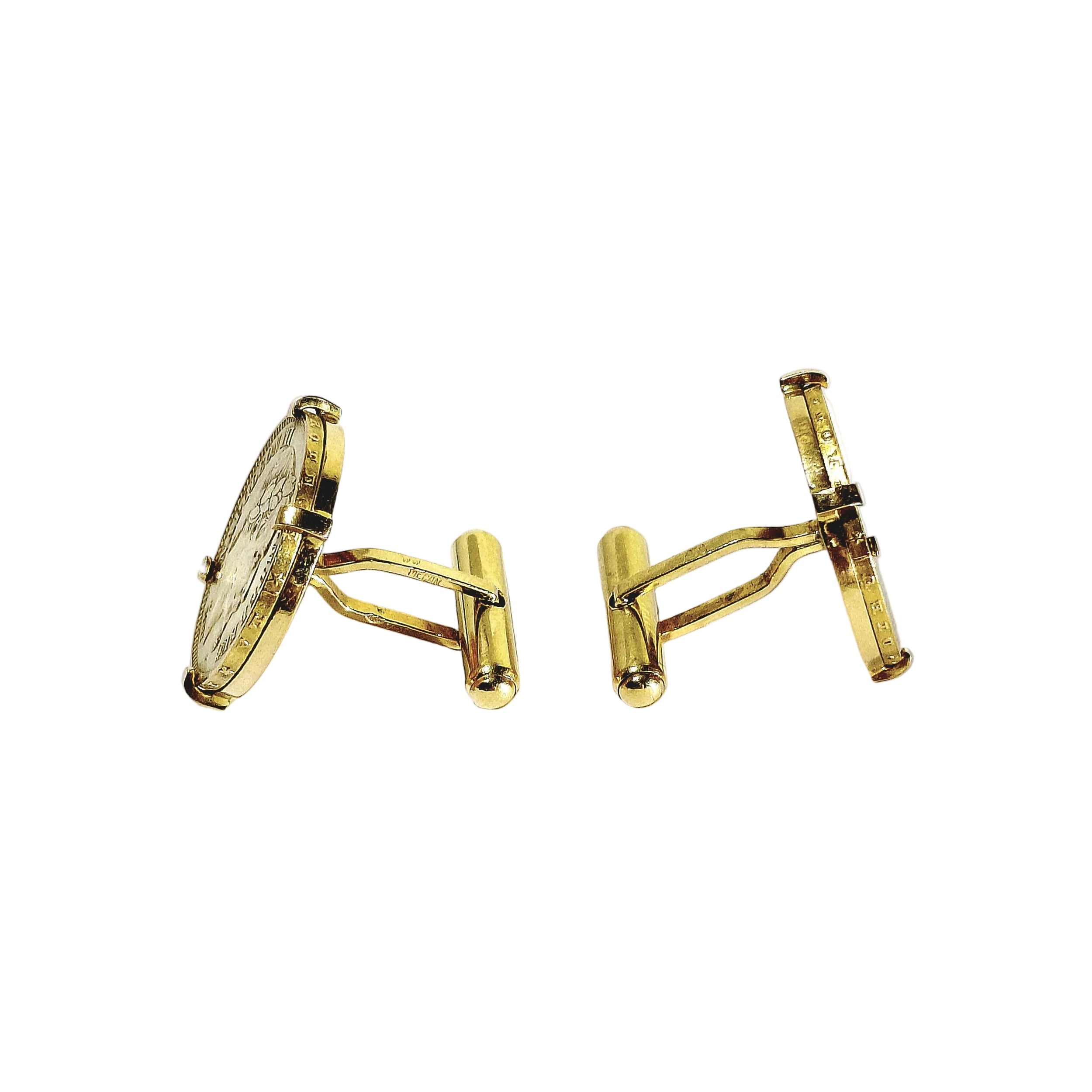 Yellow gold cufflinks
