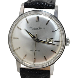 Montre IWC "Classique" en acier, argent et cuir