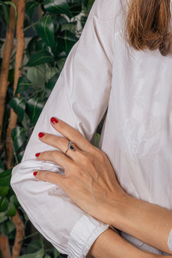 Bague Or blanc Saphir