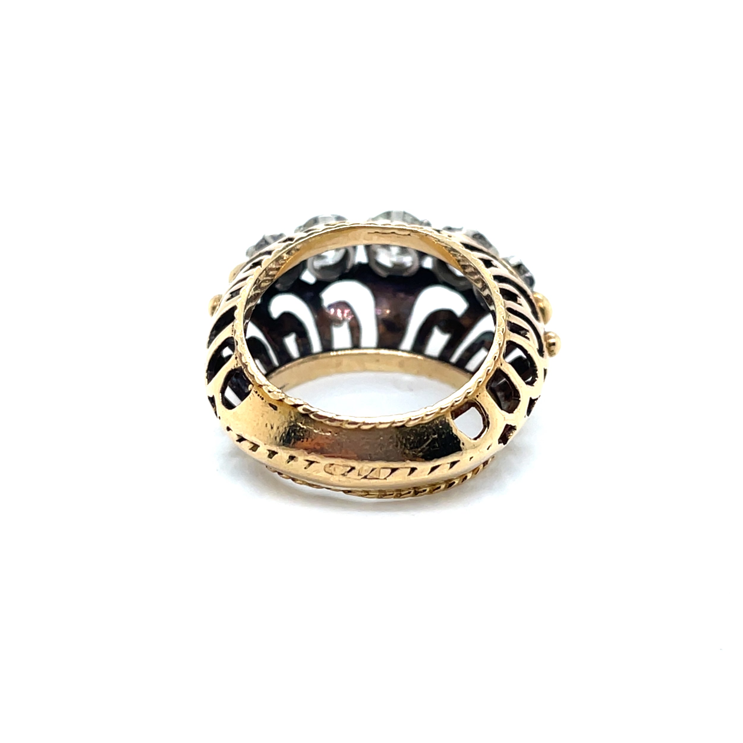 Yellow Gold and Diamond Tank-Style Wedding Ring