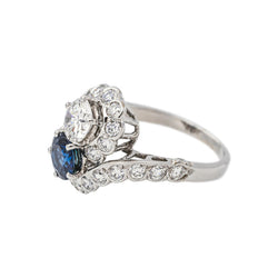 Bague Toi et Moi Or blanc Saphir