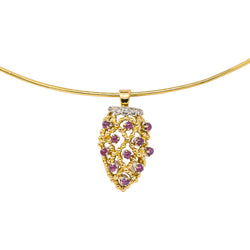 Semi-Rigid Yellow gold Ruby Necklace