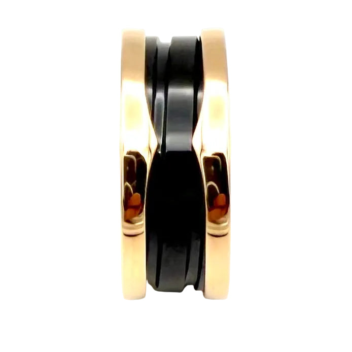 BULGARI "B.Zero1" Band Ring in rose gold and ceramic