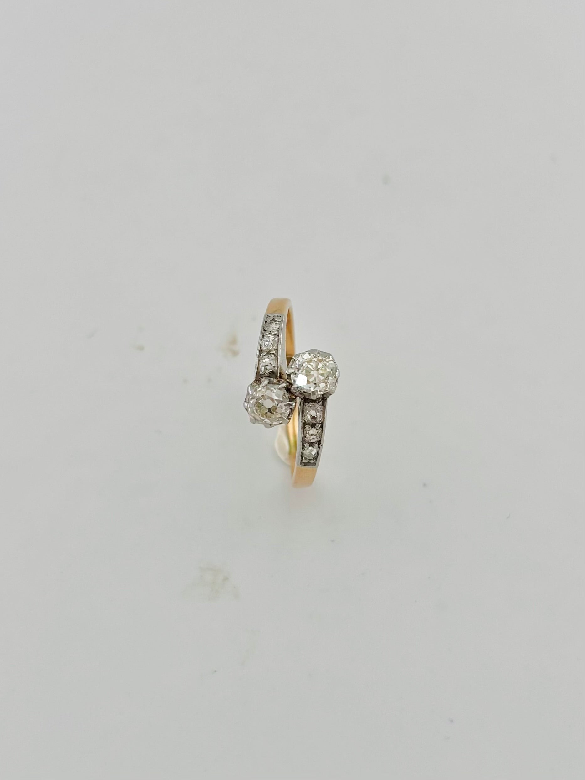 "Toi et Moi" Ring in Platinum, Yellow gold, and Diamonds