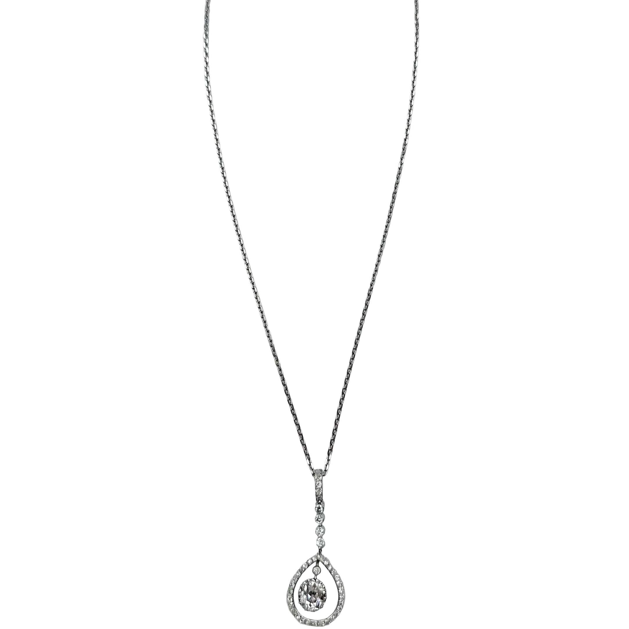 Necklace Pendant in White gold and Diamonds