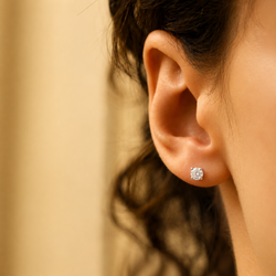 White Gold and Diamond Earrings
