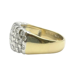 Ring in white gold, yellow gold and diamonds