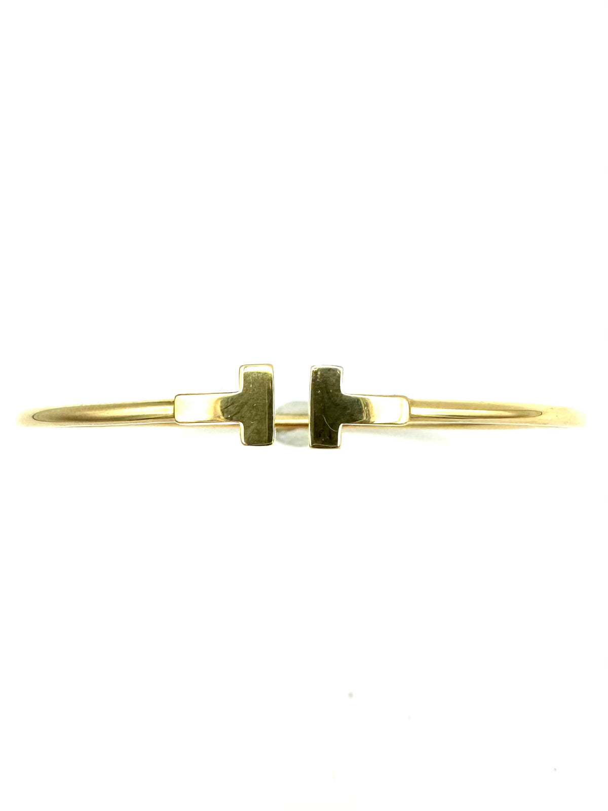 TIFFANY & CO. "Tiffany T" Yellow Gold Bangle Bracelet