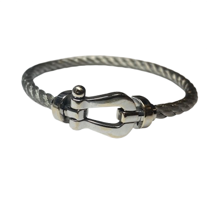 FRED "Force 10" GM Bracelet in White Gold and Steel