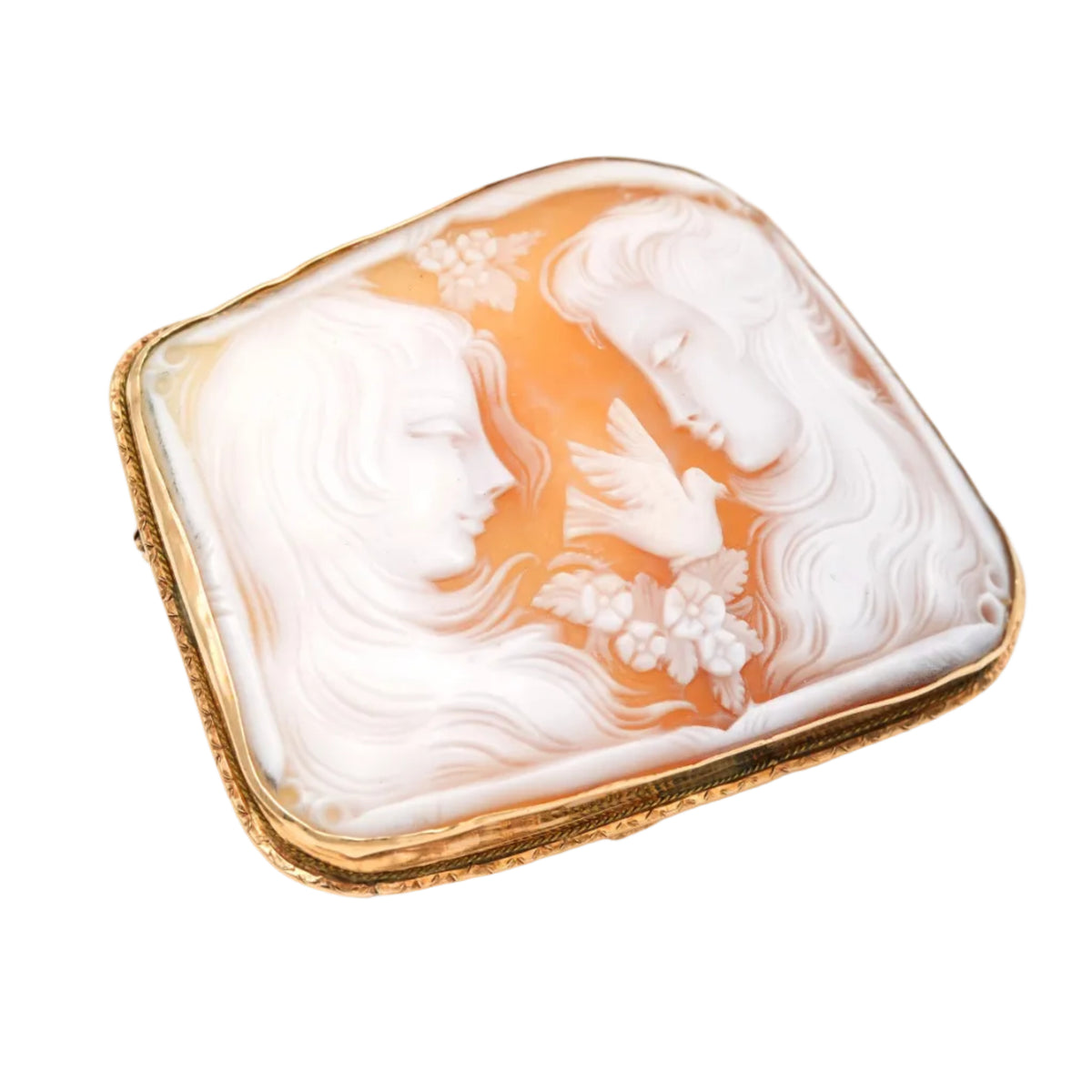 Yellow Gold Brooch with Cameo