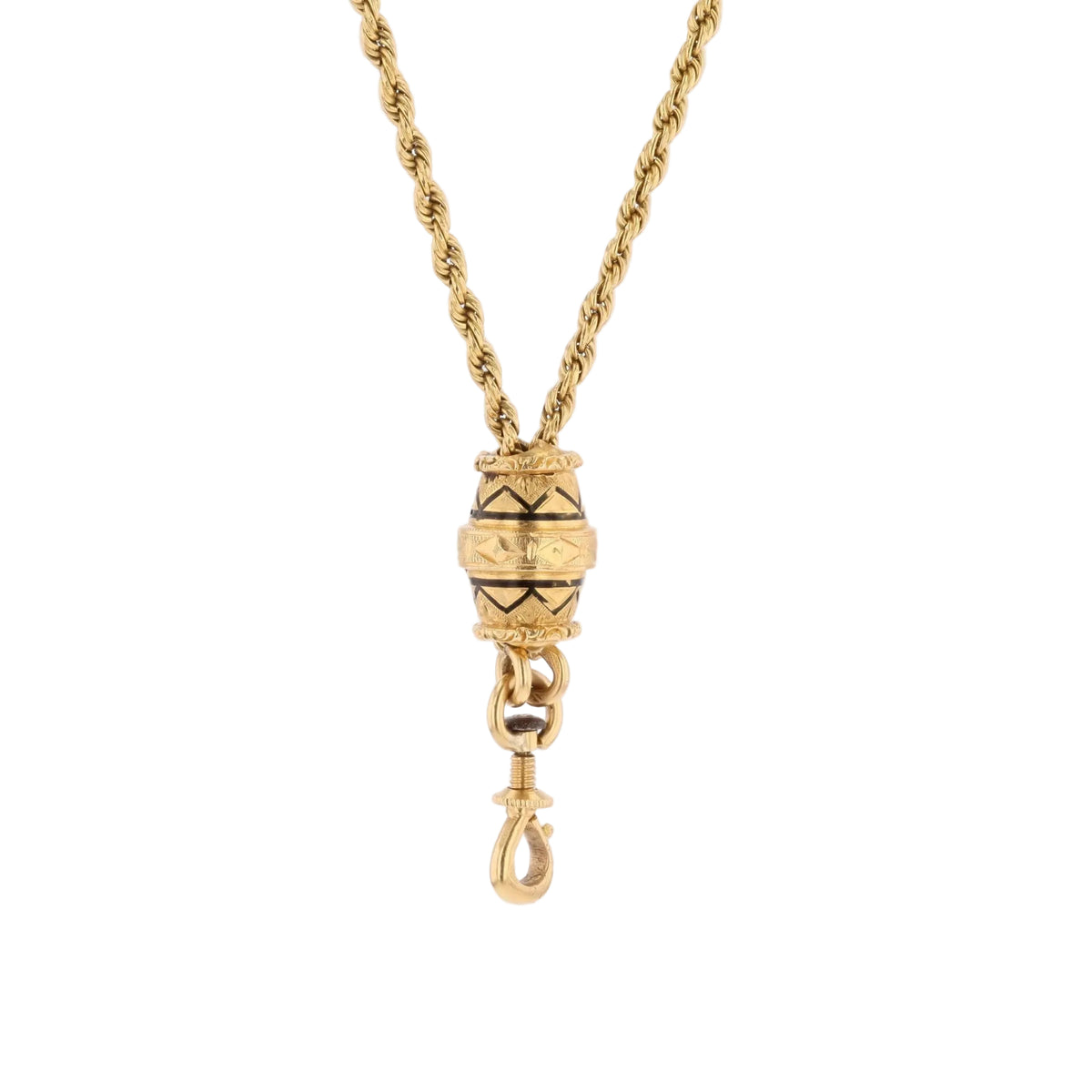 Yellow gold, Enamel, and Diamond necklace