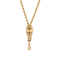 Yellow gold, Enamel, and Diamond necklace