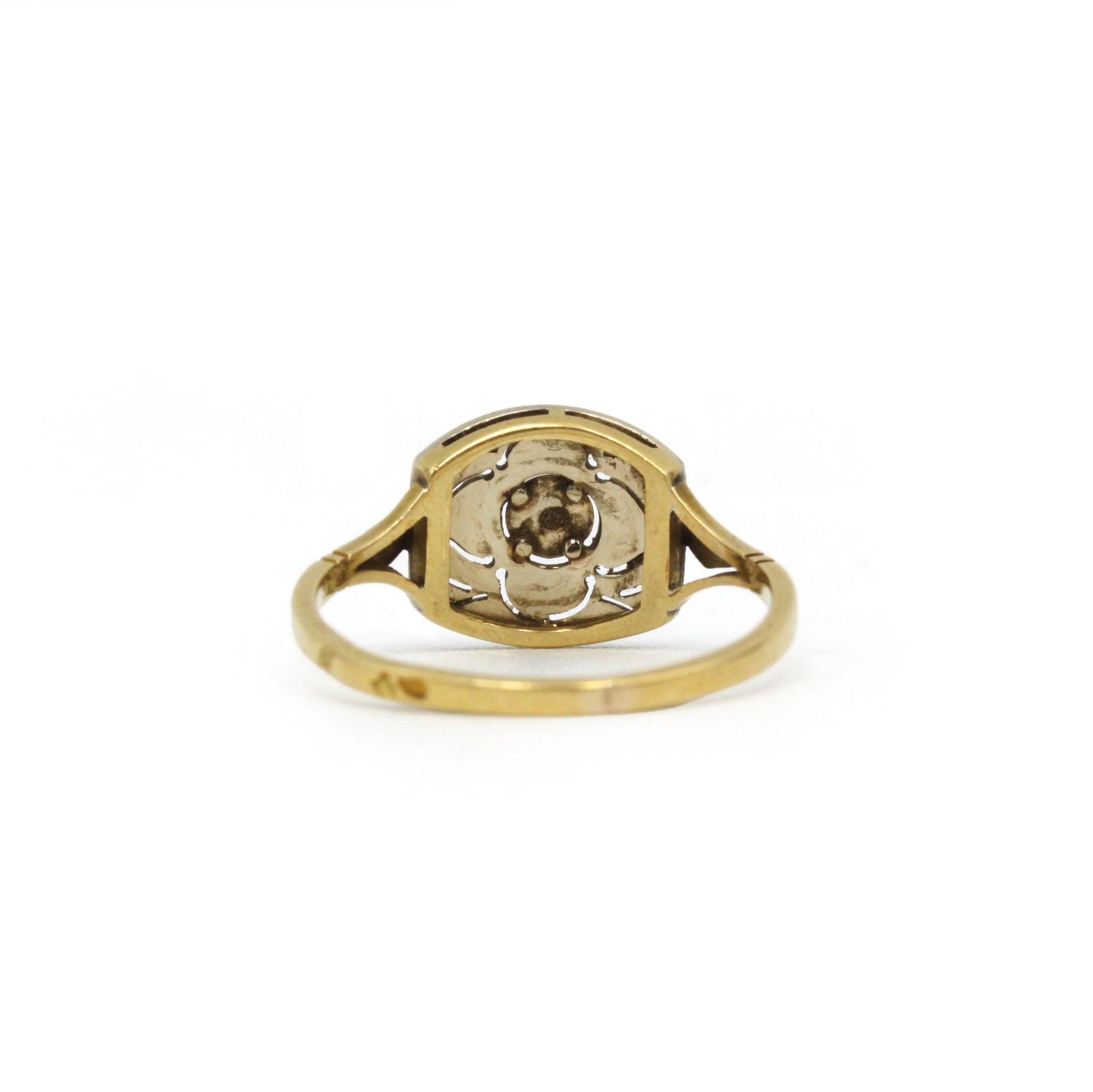 Art Deco Ring in Gold, Platinum, and Diamond