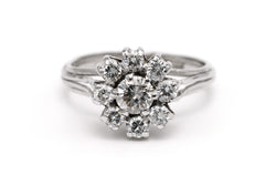 Bague Marguerite en or blanc et diamants