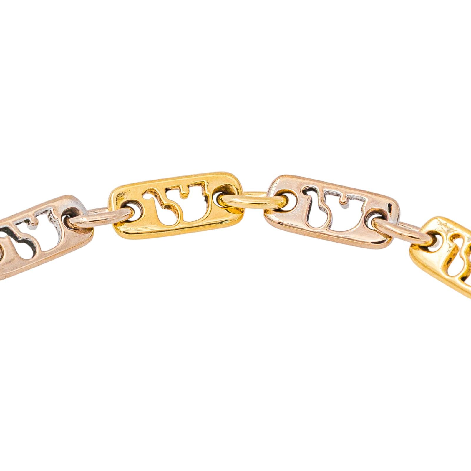 Flexible Openwork Yellow Gold Diamond Bracelet