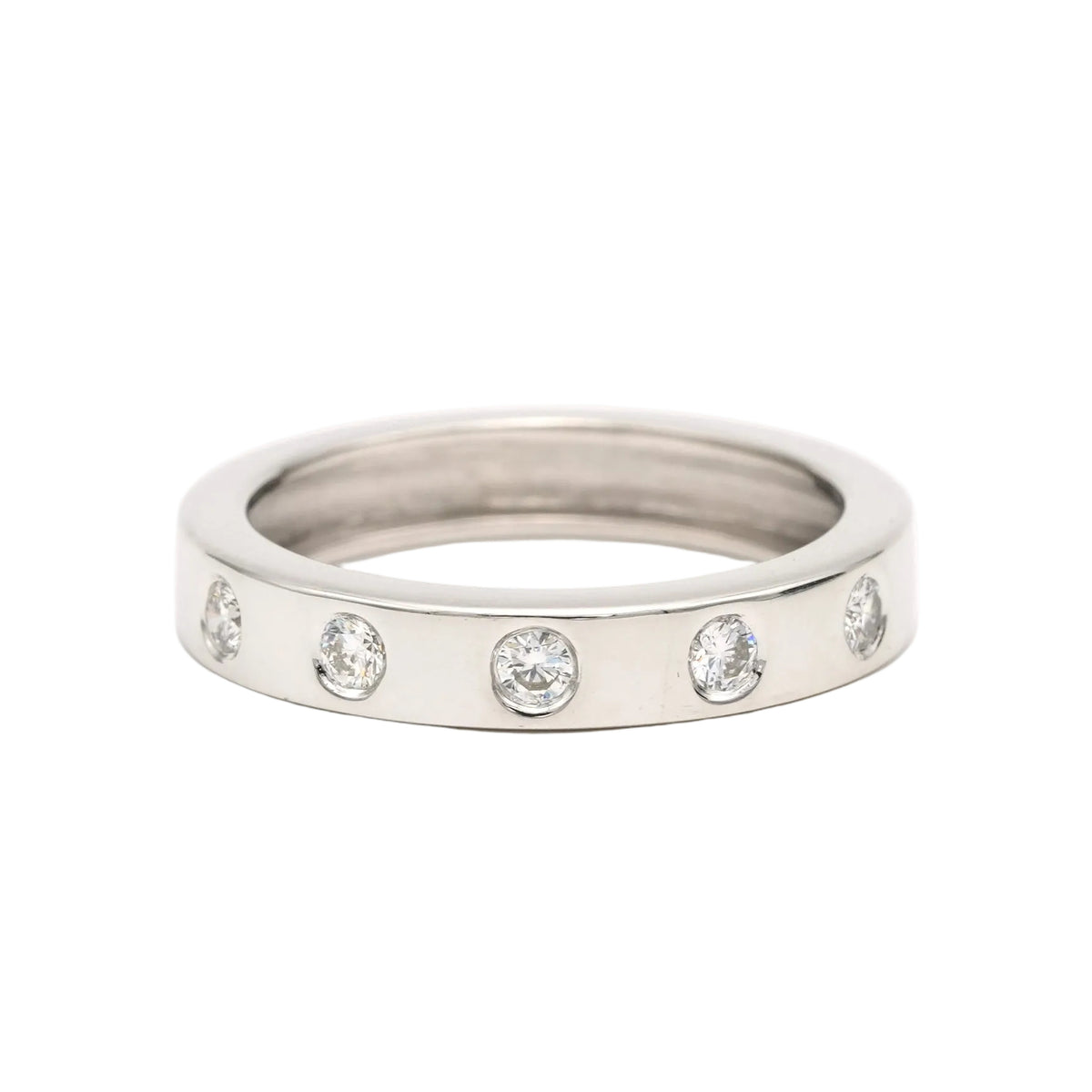 White Gold and Diamond Wedding Band