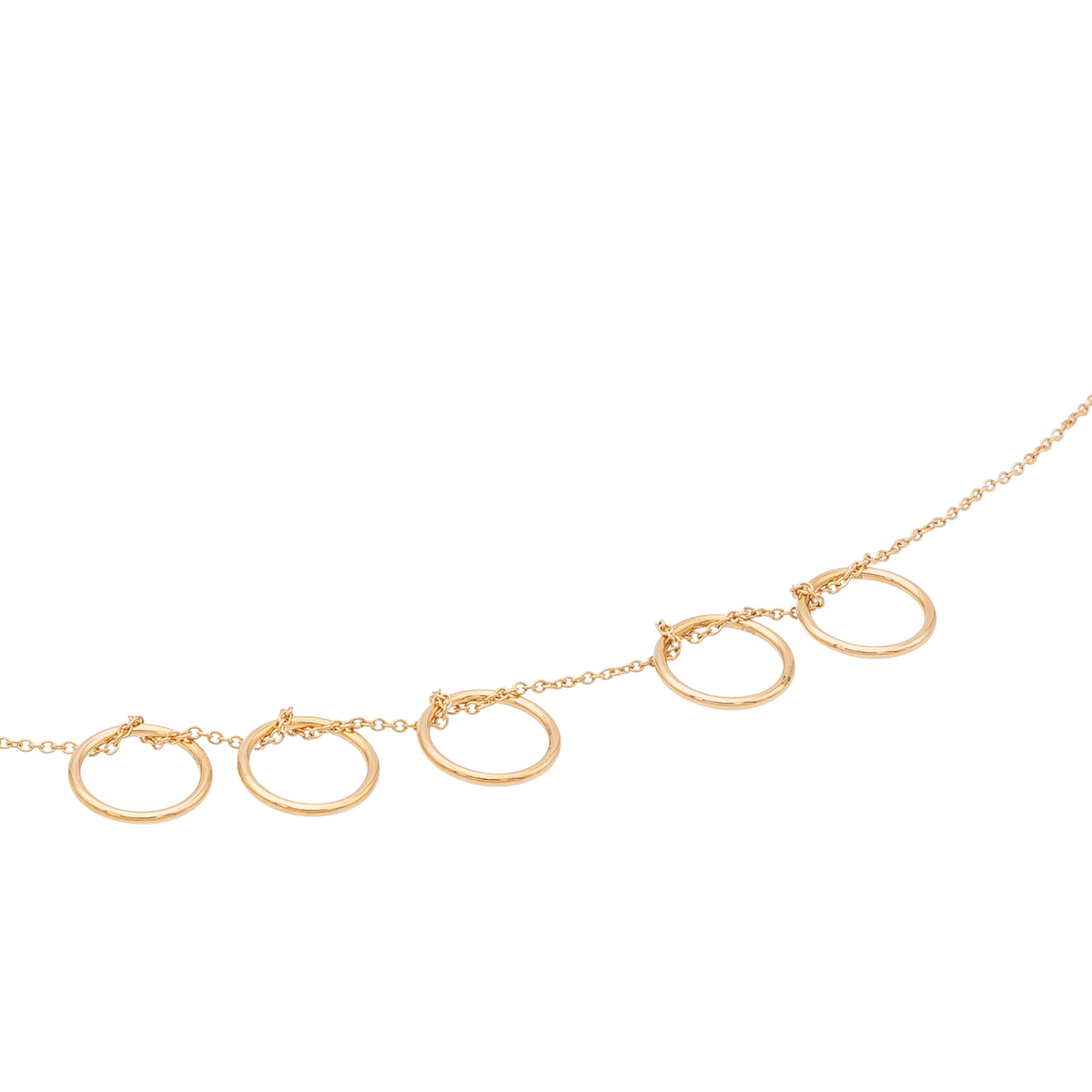 Ginette NY Necklace Tiny Seven Circles Rose gold