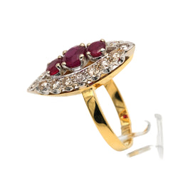 Marquise Ring in White gold, Yellow gold, Ruby and Diamonds