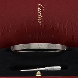 CARTIER "Love" White Gold Bangle Bracelet
