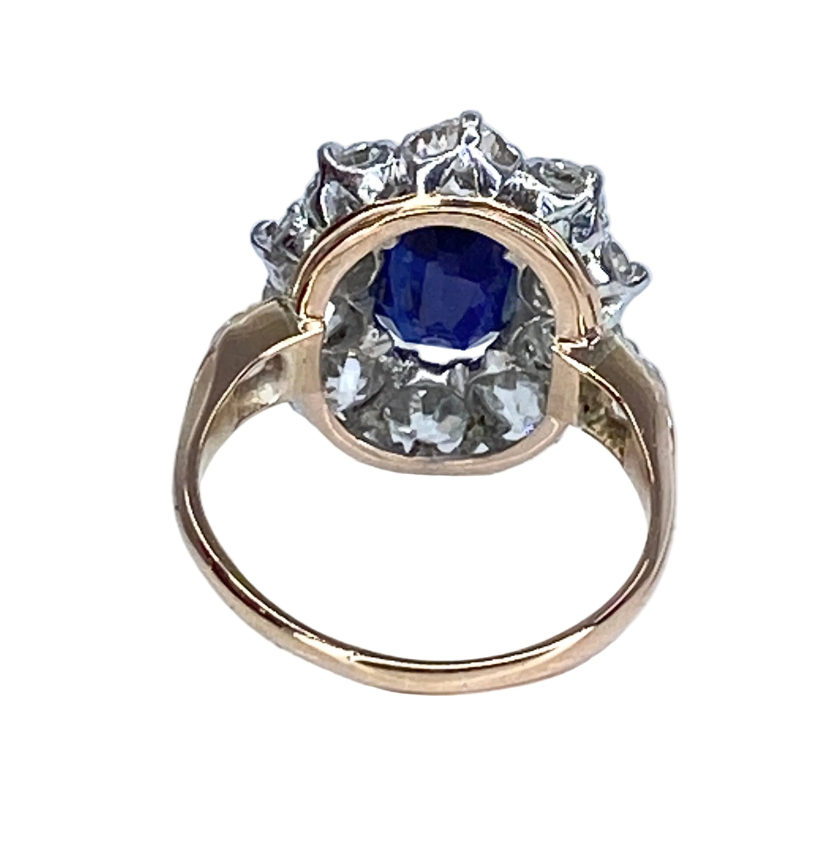 Marguerite Ring in Yellow Gold, Sapphire, and Diamonds