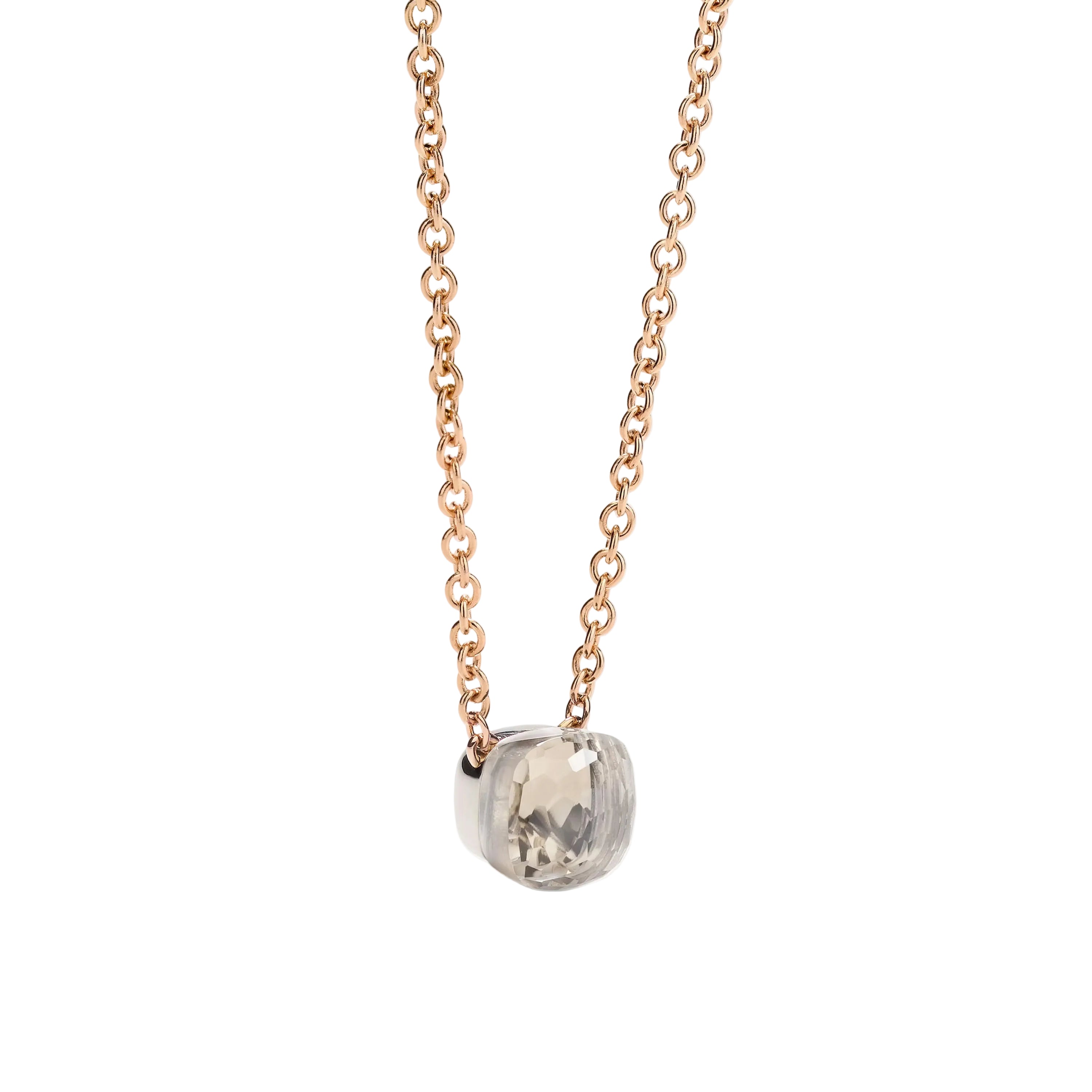 Collier Pendentif POMELLATO "Knot Collection" en or blanc, or rose et topaze