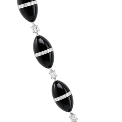 R.CAMPELL necklace in platinum, Onyx, and Diamonds