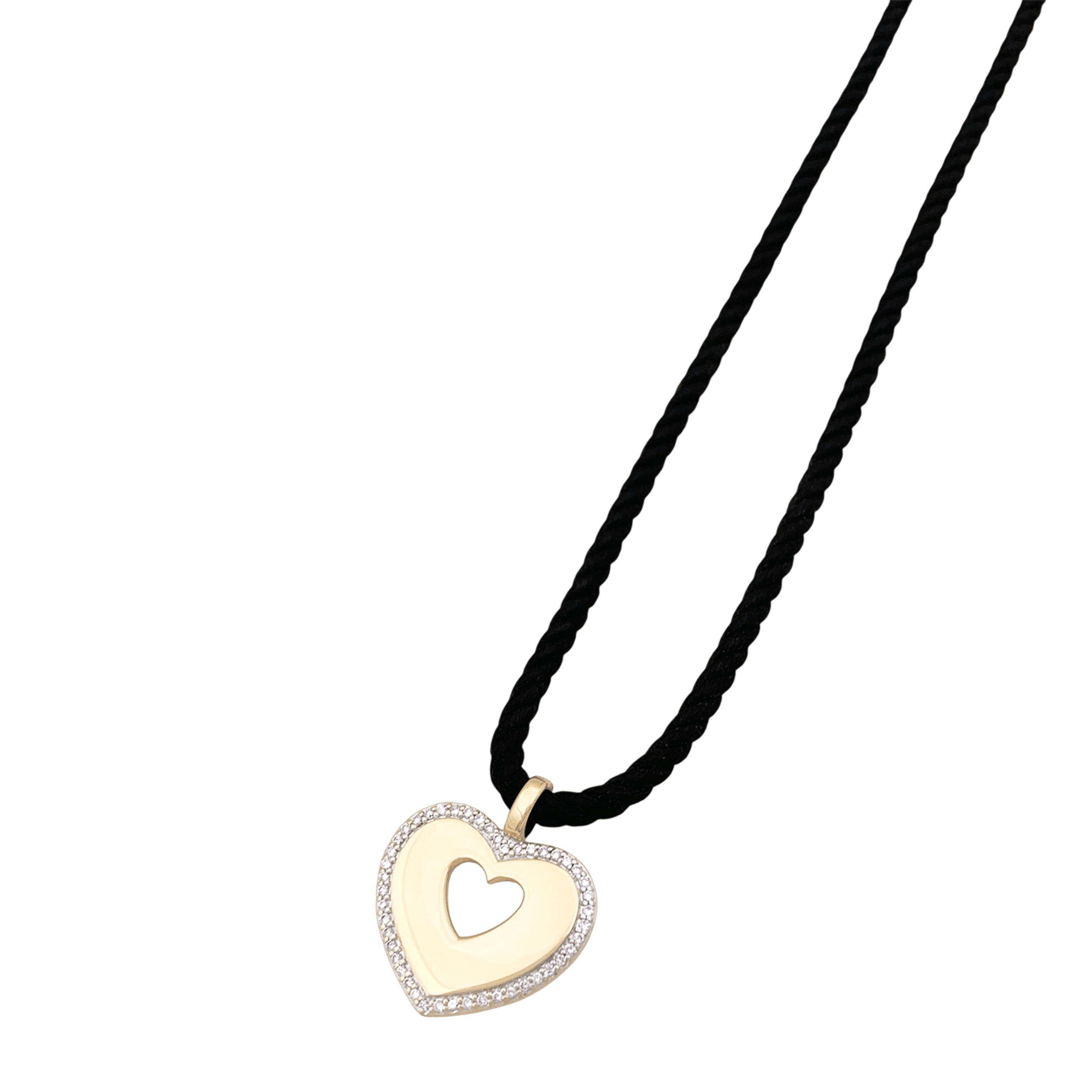 Pendentif Poiray "Coeur Secret" en deux tons d'ors et diamants.