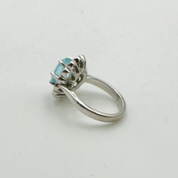 Marguerite Ring in White gold, Aquamarine and Diamonds