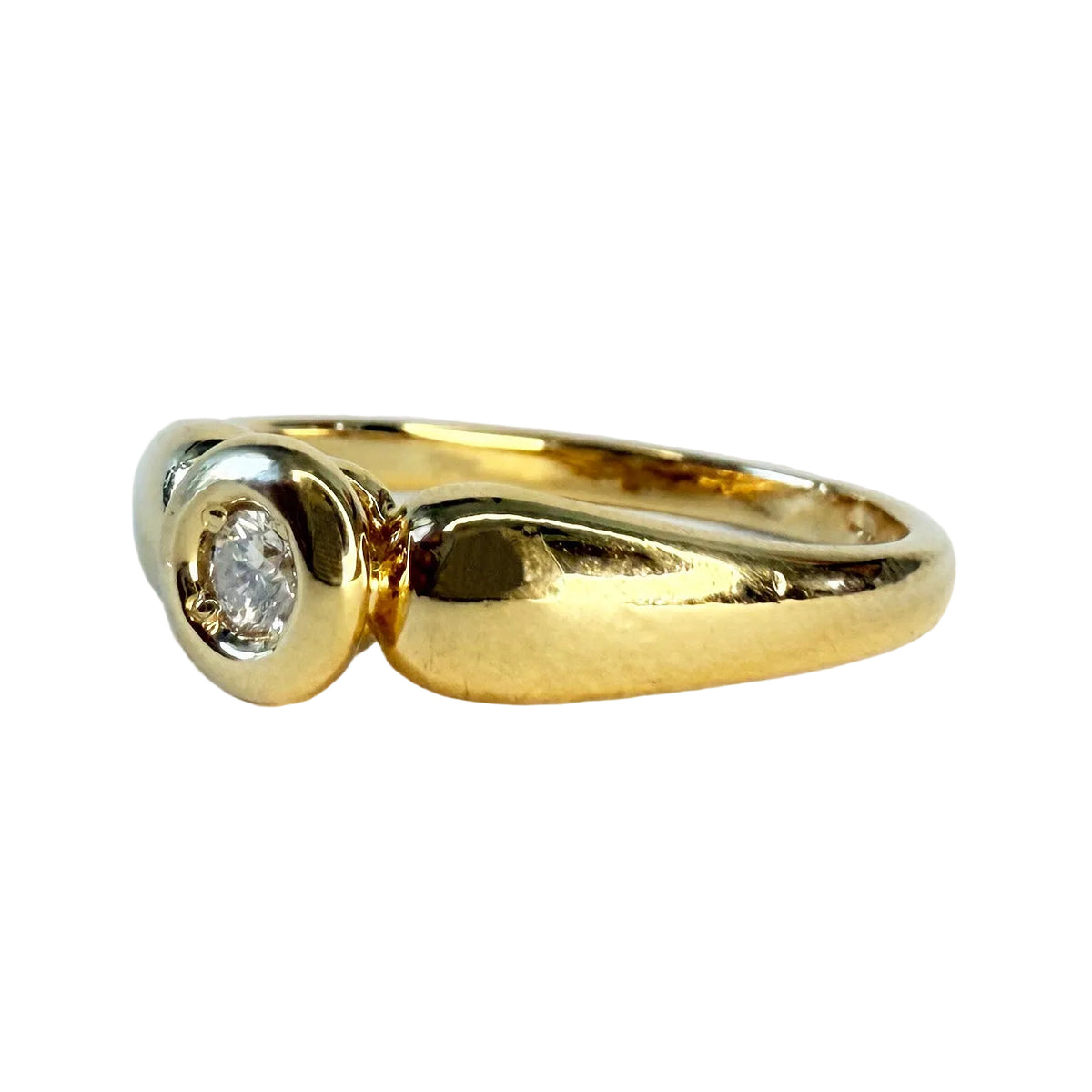 Yellow Gold and Diamond Bangle Ring