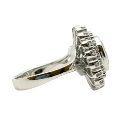 Entourage Ring in white gold, aquamarine, and diamonds