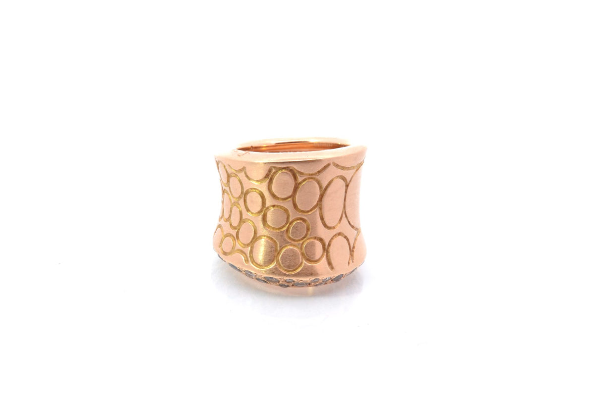 POMELLATO "Cocco" Band Ring in yellow gold and diamonds
