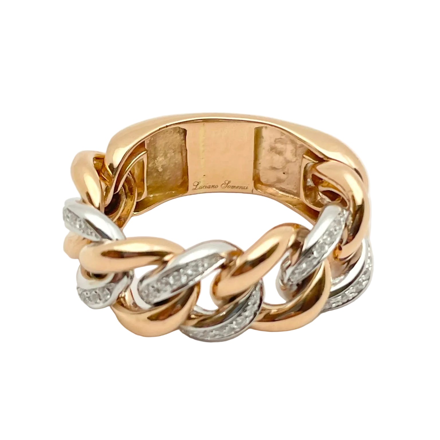 18KT gold ring with 0.30 ct VVS G diamonds, Luciano Somenzi
