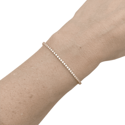 Bracelet ligne, or rose et diamants taille brillant, 1.38 carat.