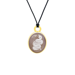 Pendentif Pomellato, "Eva", or rose, camée coquille.