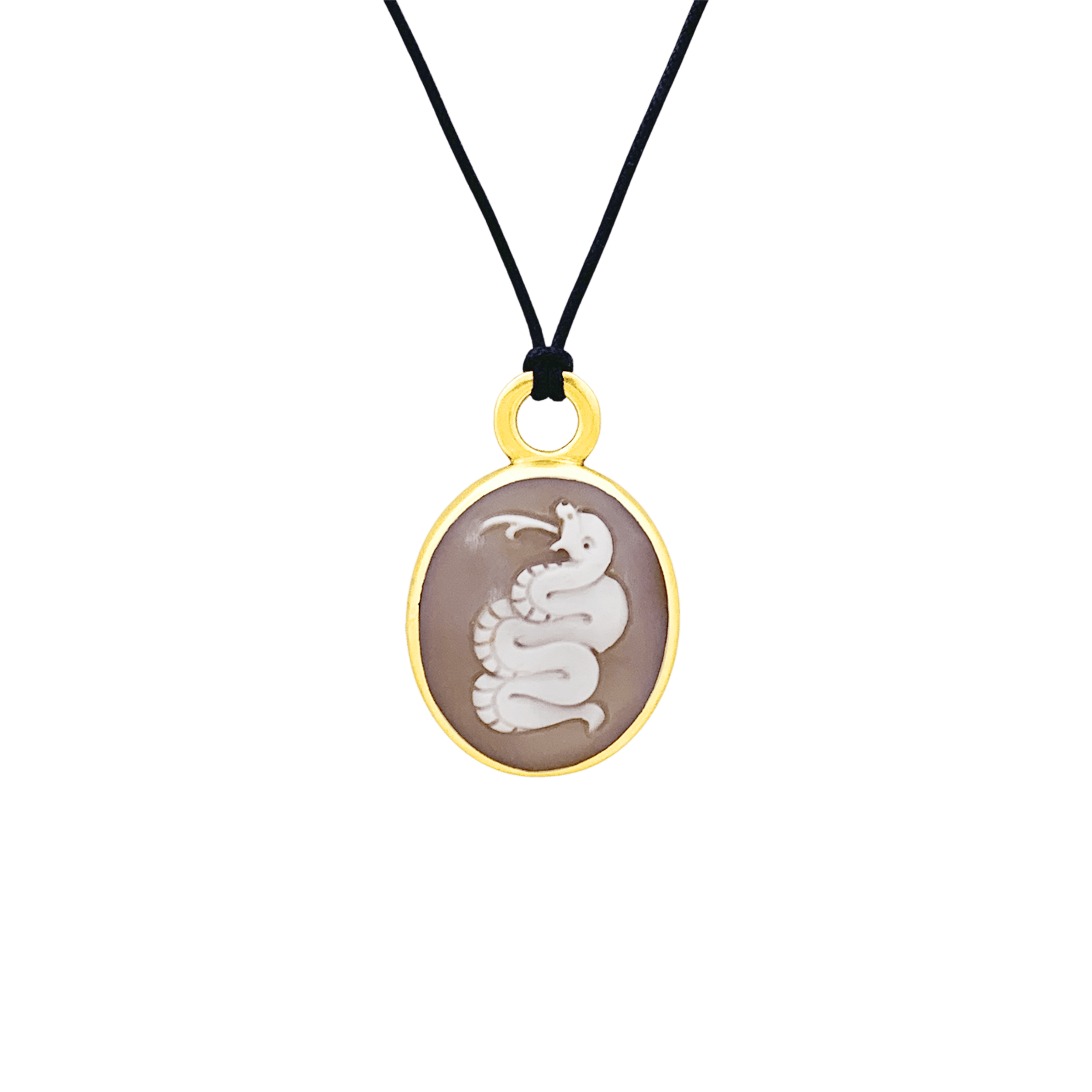 Pendentif Pomellato, "Eva", or rose, camée coquille.