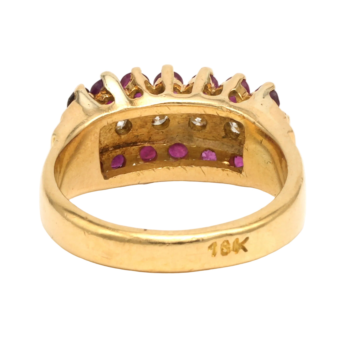 Band Ring in Yellow Gold, Rubies, and Diamonds