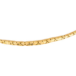 Yellow Gold Bean-Shaped Link Necklace