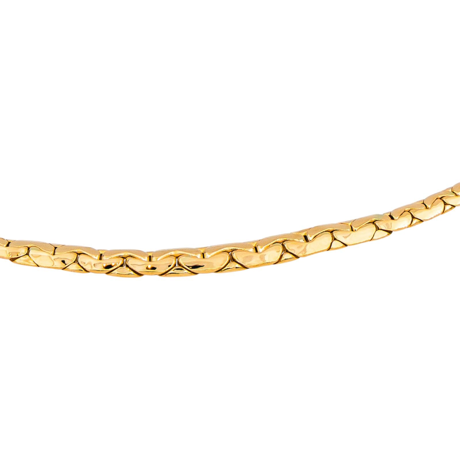 Yellow Gold Bean-Shaped Link Necklace