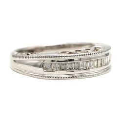 White Gold and Diamond Bangle Ring