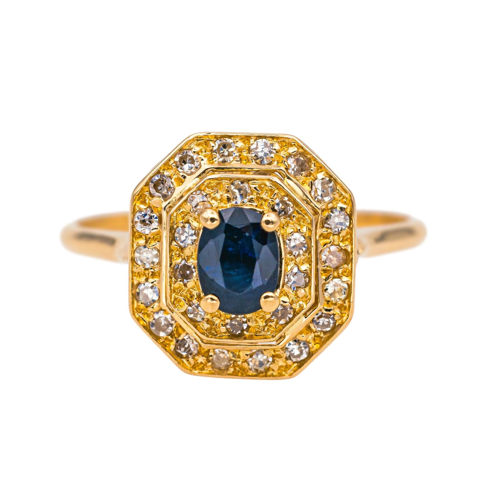 Bague Or rose Saphir