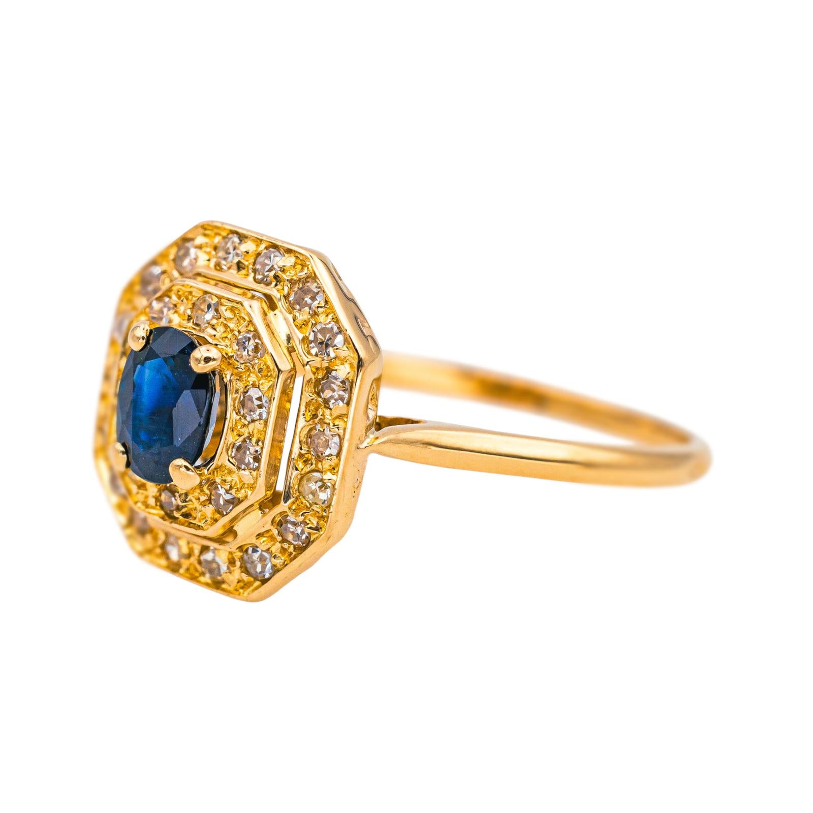 Bague Or rose Saphir