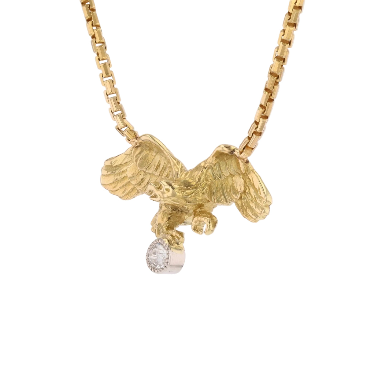 Yellow Gold and Diamond Pendant Necklace