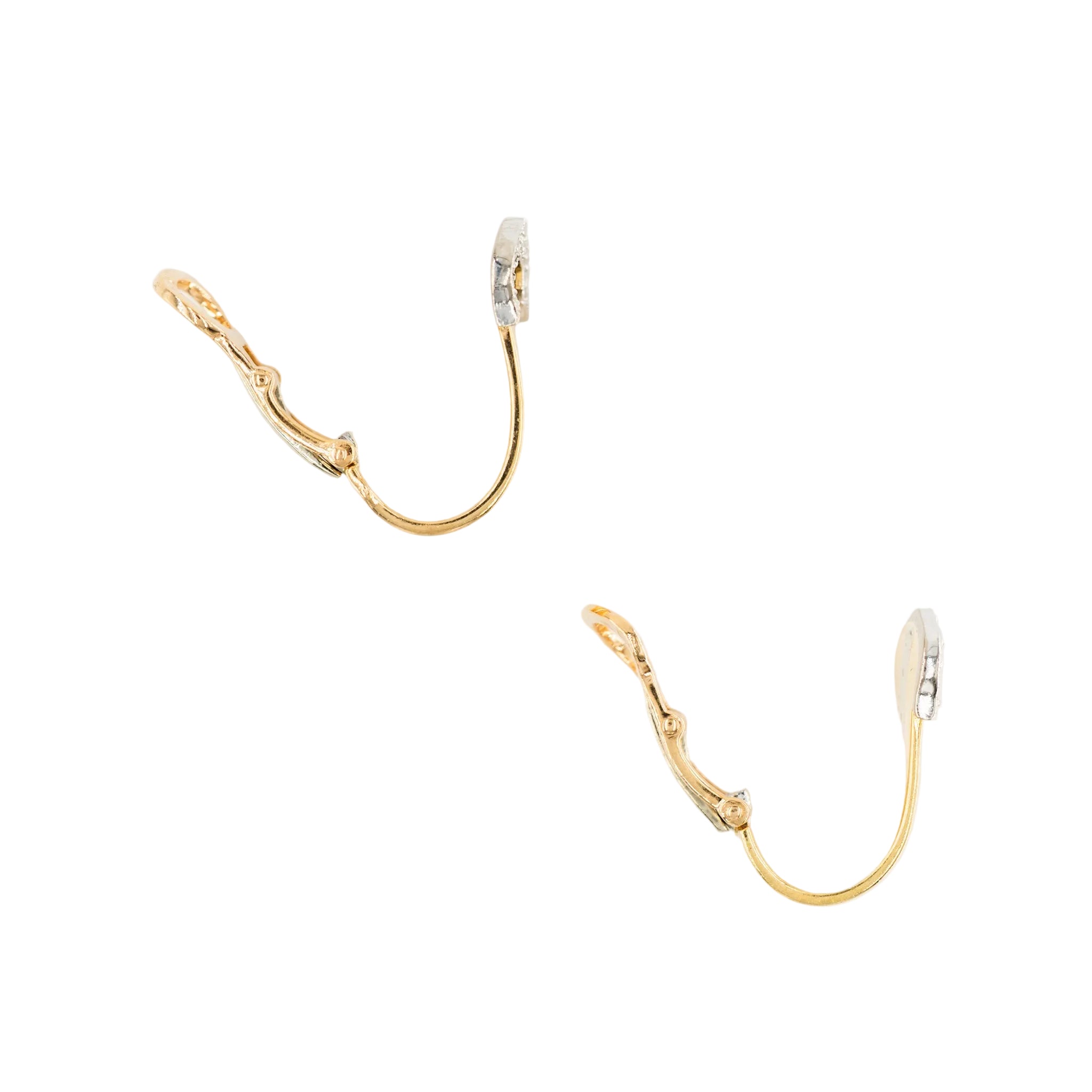 CARTIER "C de Cartier" Clip Earrings in white gold, yellow gold, and rose gold