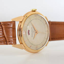 JAEGER-LECOULTRE "Power Reserve 40h" Watch in Rose gold and Leather
