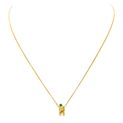Gucci Collier Pendentif Ouroboros Or jaune Emeraude