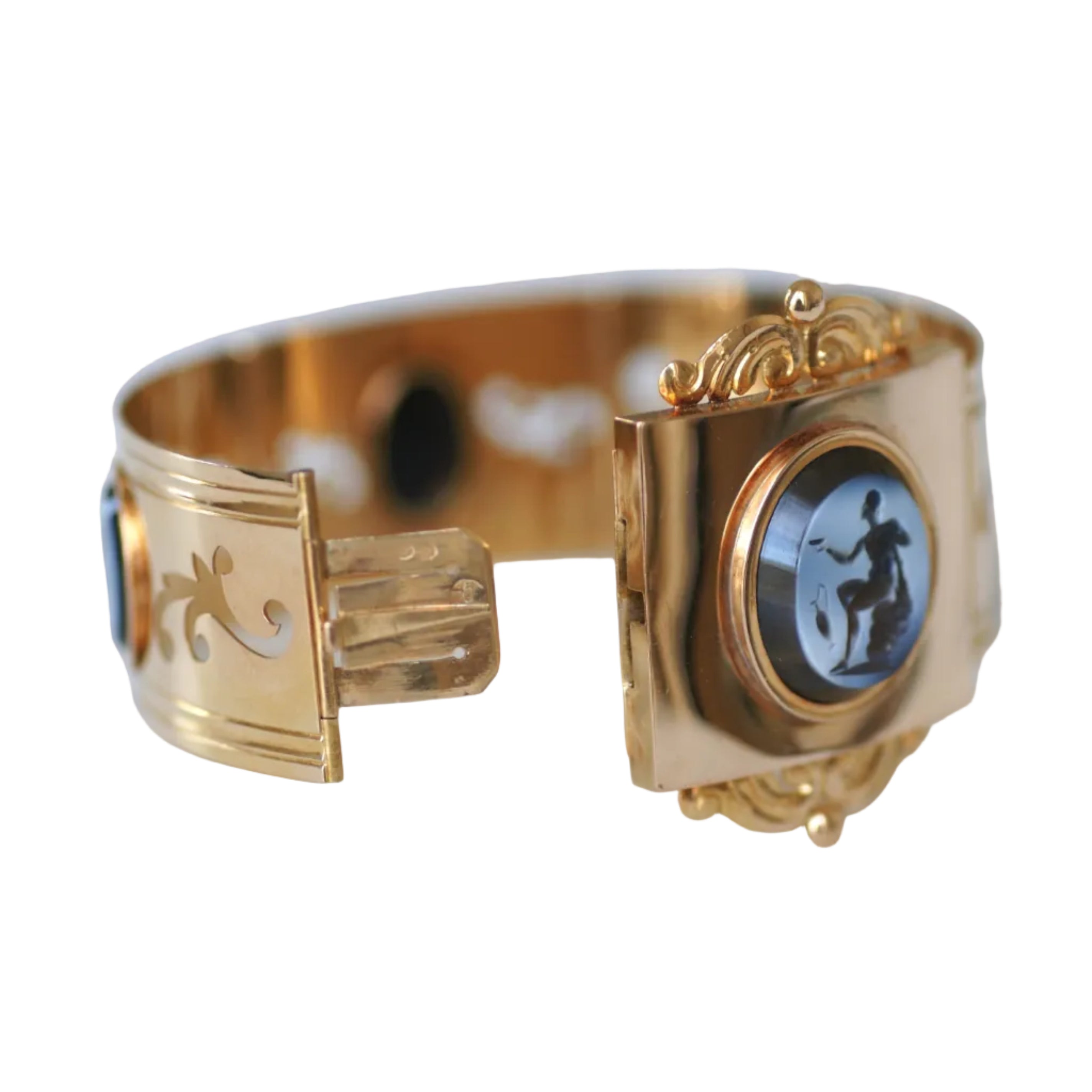 Rose Gold and Agate Bangle Bracelet