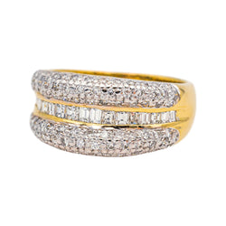 Bague  Bandeau Or jaune  Diamant 