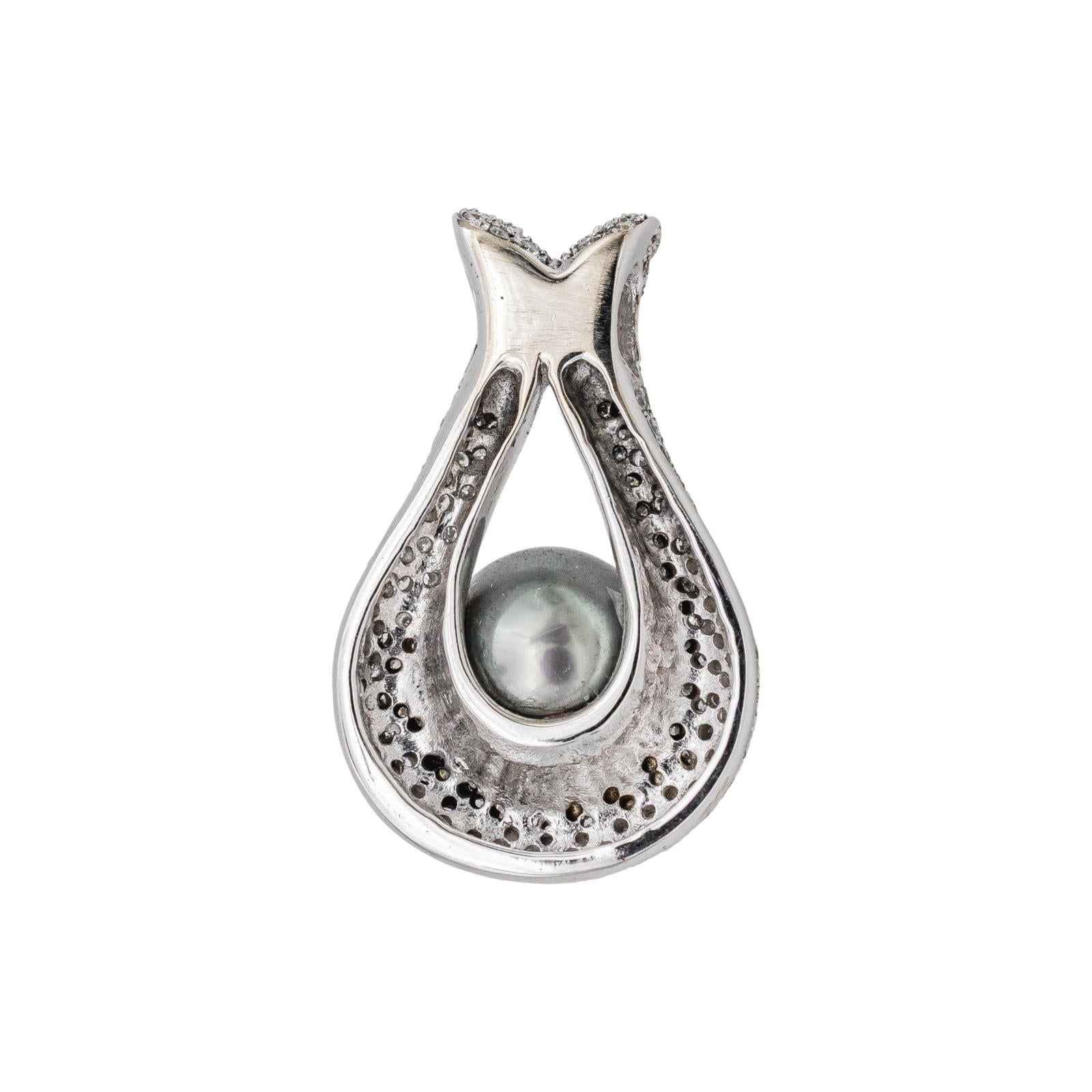 Pendentif Or blanc Perle