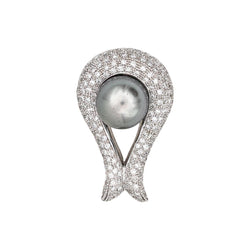Pendentif Or blanc Perle